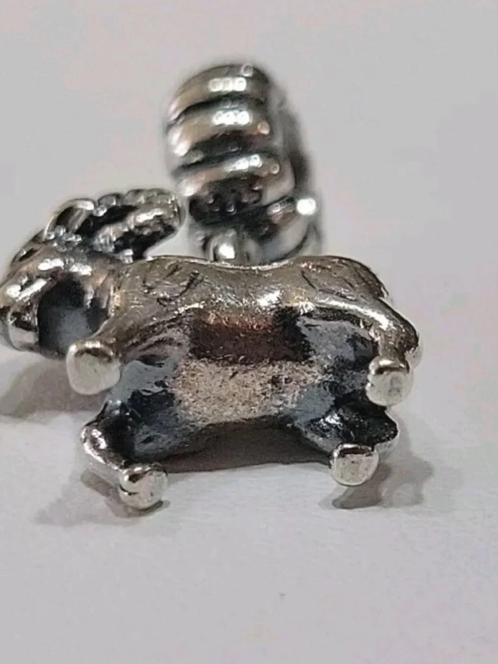 Pandora Silver Ram Zodiac Charm in Silver Tone - Picture 3 of 7